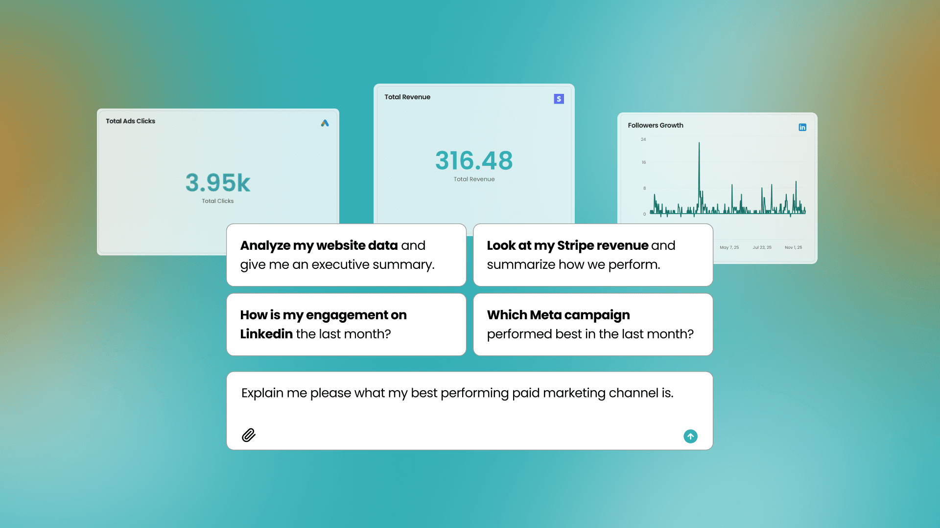 Analytra dashboard interface showing analytics and data visualization